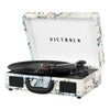 Image of The Journey Portable Suitcase Record Player with 3-speed Turntable, Map Print