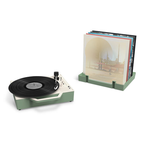 The Re-Spin Sustainable Bluetooth Suitcase Record Player, Green