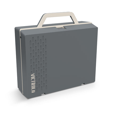 The Re-Spin Sustainable Bluetooth Suitcase Record Player, Gray