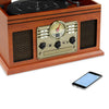 Image of The Nostalgic 6-in-1 Bluetooth Turntable Music Centre