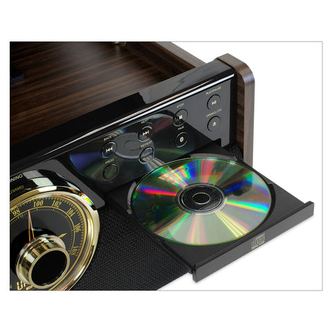 The Empire 6-In-1 Bluetooth Turntable Music Centre